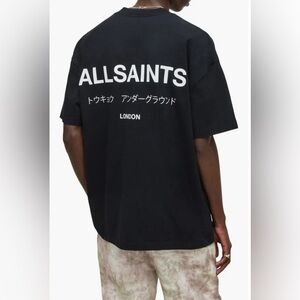 All Saints Underground Oversize Organic Cotton Graphic T-Shirt size M